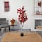 5ft. Potted Red Cherry Blossom Artificial Tree